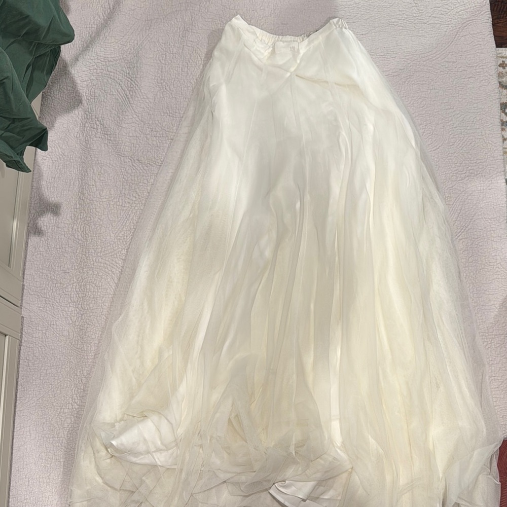 H&M White Maxi WEDDING A-Line Skirt